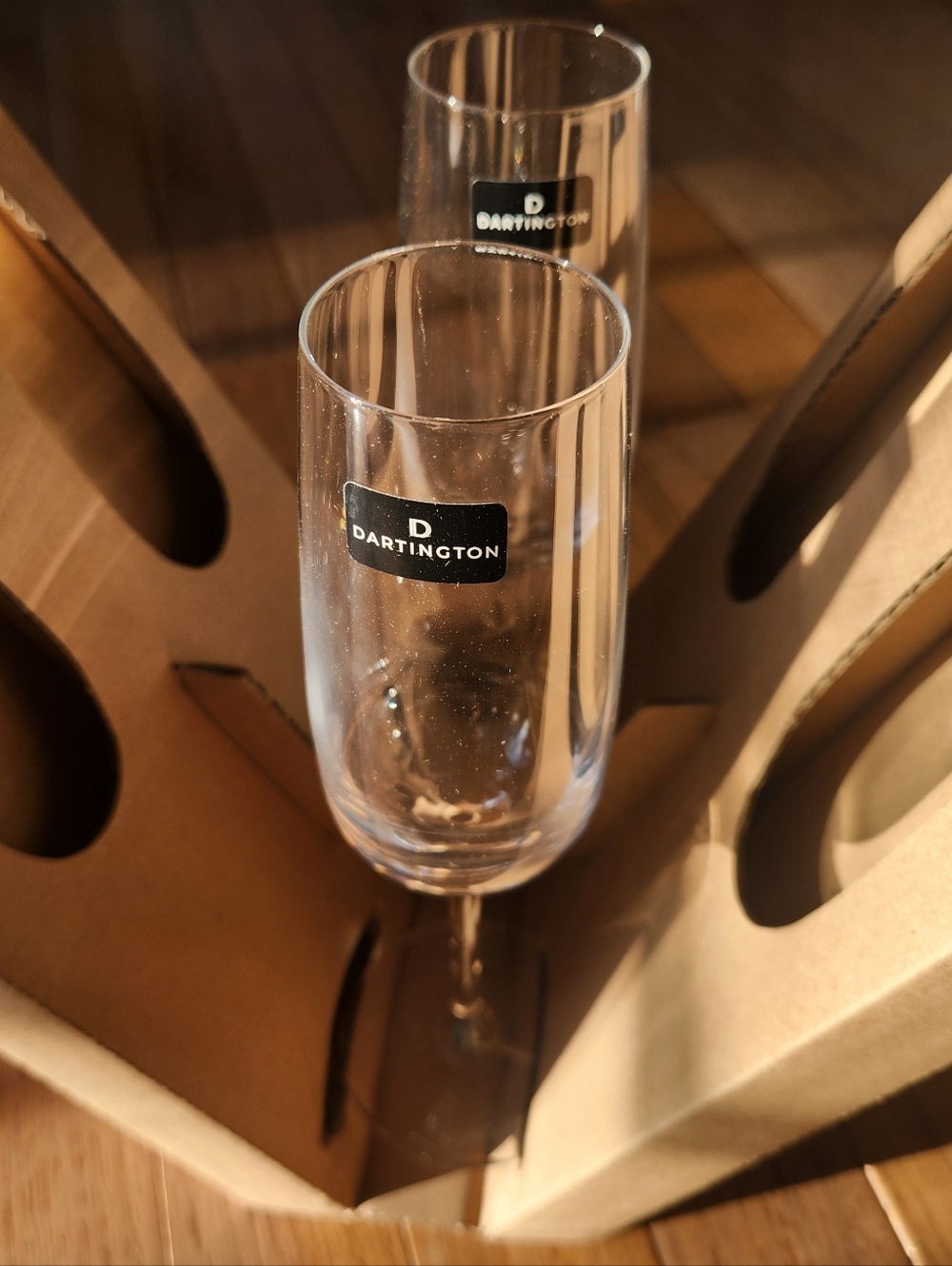NWT British Crystal Champagne Flutes